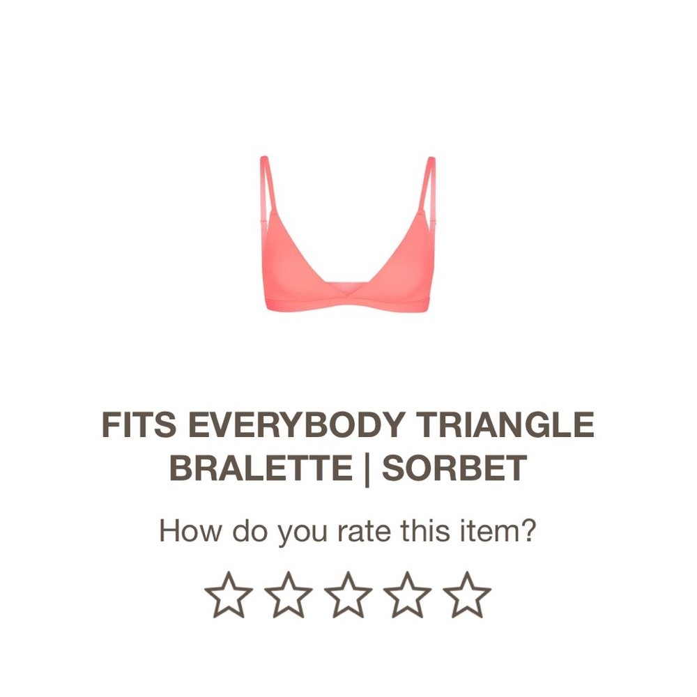 SKIMS LARGE FITS EVERYBODY TRIANGLE BRALETTE SORBET